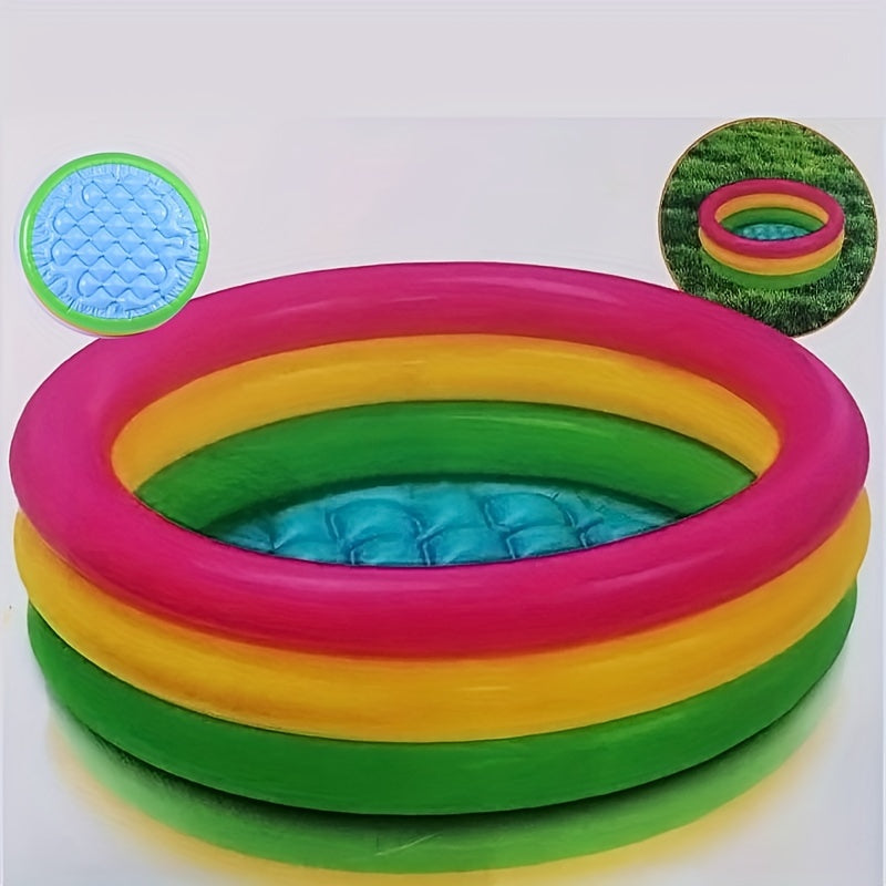Fluorescent Inflatable Pool Outdoor Three Ring Swimming Pool