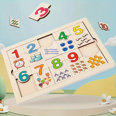 Wooden Number Matching Puzzle Game for Early Math Skills