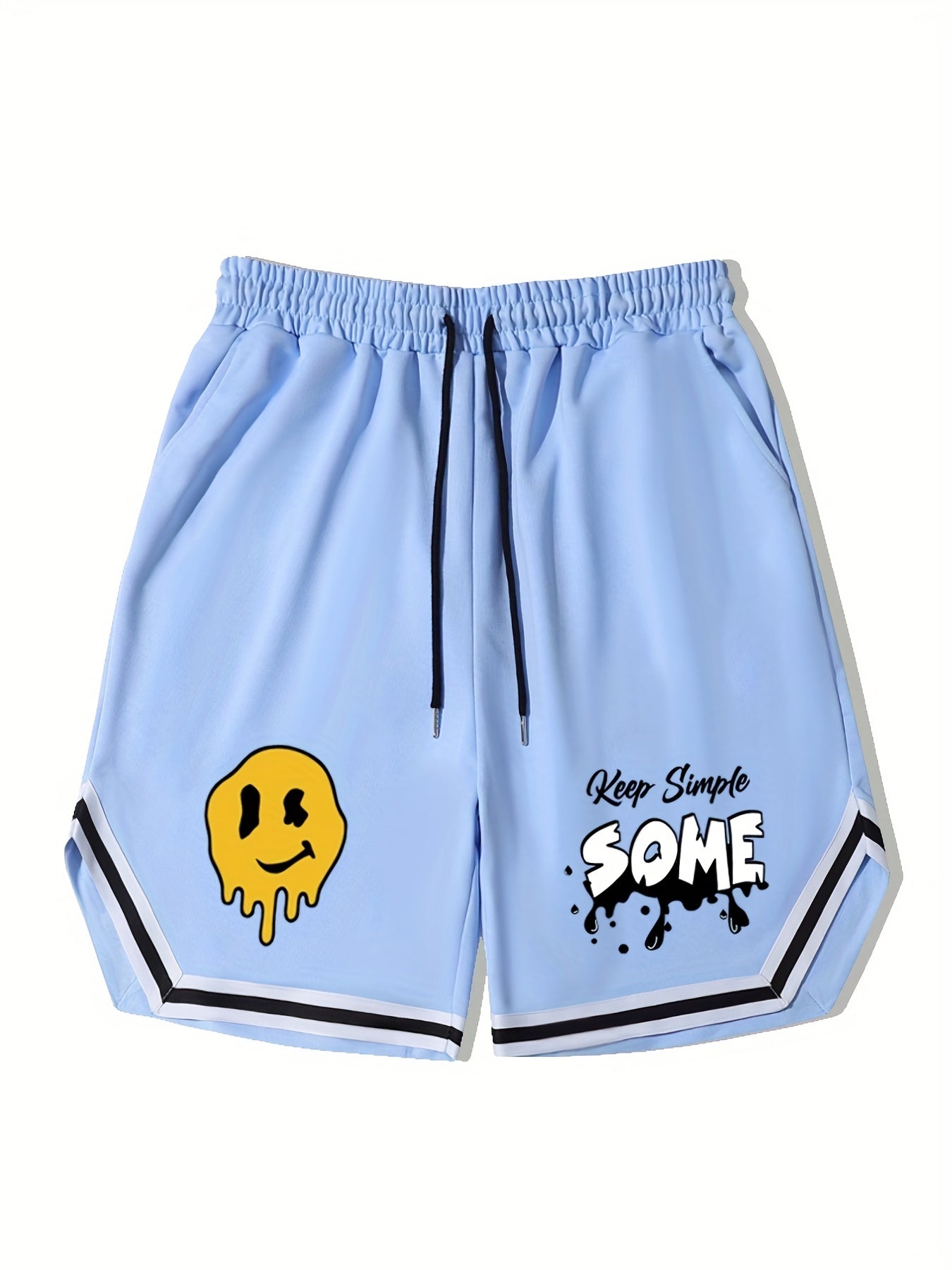 Men's Print Basketball Shorts with Drawstring - Summer Outdoor Wear