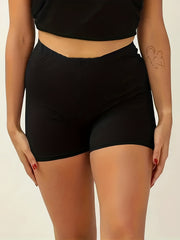 Women's Plus Size Casual Elastic Waist Shorts