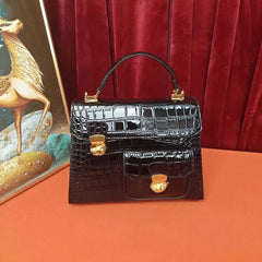 Crocodile Suede Handbag for Women Crossbody Pocket Briefcase