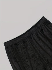 Velvet High Rise Wide Leg Trousers