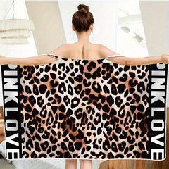 Leopard Printed Wearable Bath Towel Cover Spa Bath Skirt Absorbent
