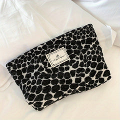 Leopard Print Makeup Bag Portable Travel Clutch Cosmetics Toiletries Washable