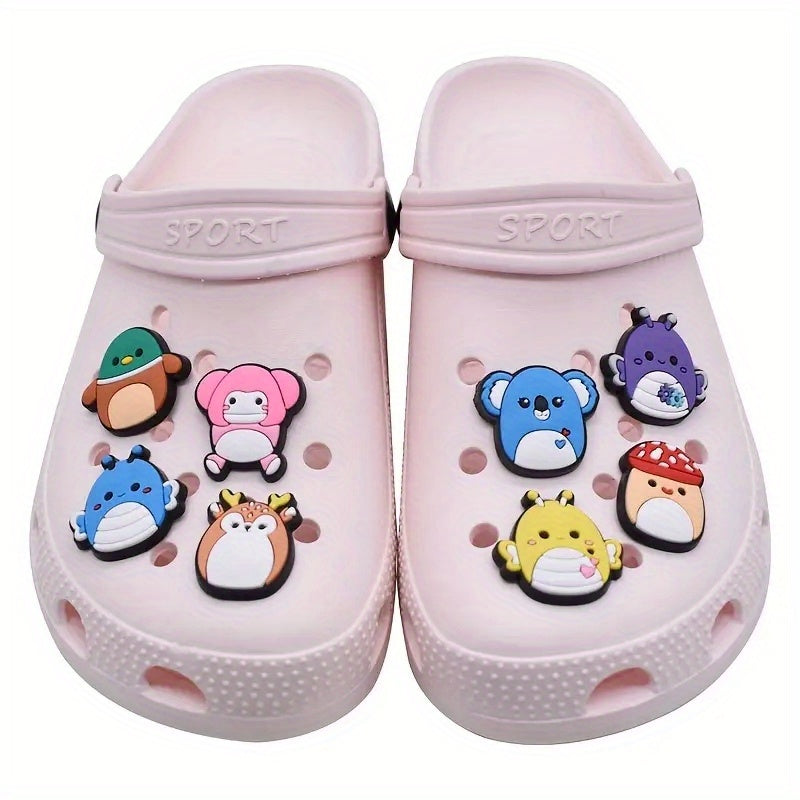 30pcs Animal Shoe Charms for Clogs Jigs Slides Sandals PVC Shoe Decorations