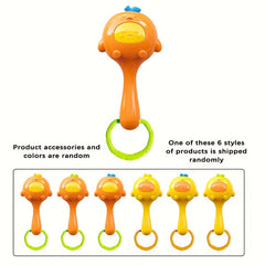 Yellow Baby Sand Hammer Toys PP Material Baby Rattle Toys