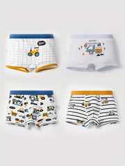 4pcs Boys Teen Cartoon Boxer Briefs Clothes