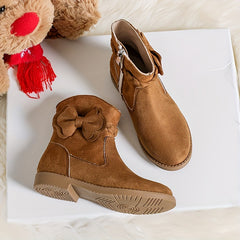 Casual Bowknot Boots with Zipper for Girls Non Slip Boots