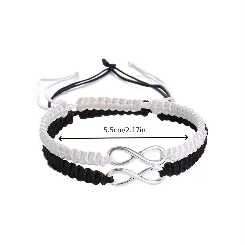 Infinity Symbol Braided Bracelet Adjustable Hand Jewelry Gift