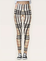 Plaid Yoga Pants High Waist Leggings Women's Activewear
