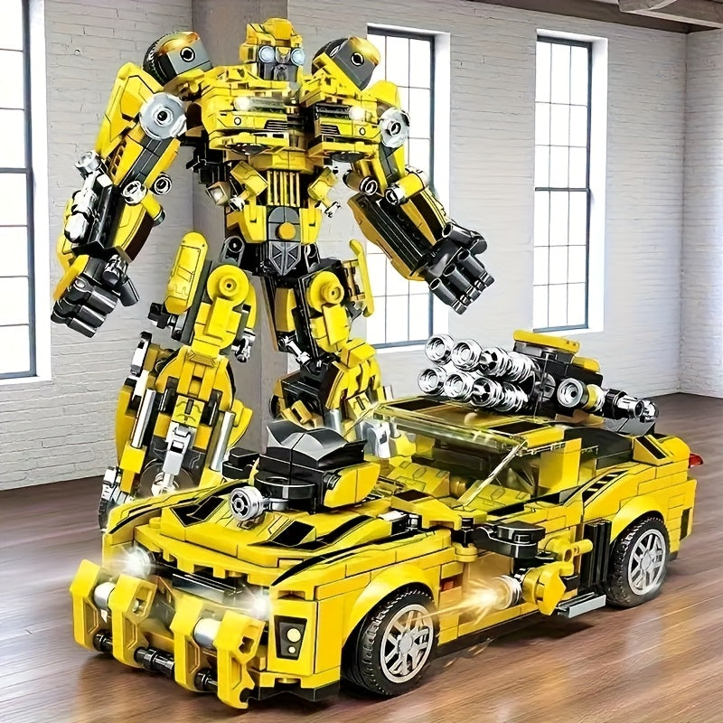 1800pcs ABS Building Blocks 2 in 1 Transformable Car Model Set