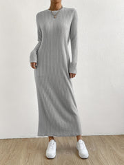 Ribbed Maxi Dress Long Sleeve