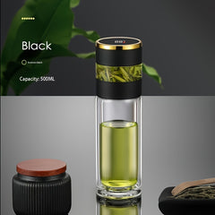 Digital Temperature Display Glass Tea Cup with Infuser