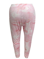 Ombre Marble Print Pajama Set Long Sleeve Top & Jogger Pants