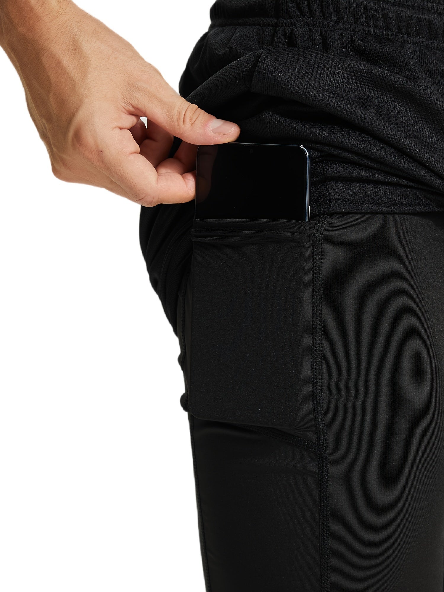 Men's 2 in 1 Quick-dry Sports Shorts with Pocket