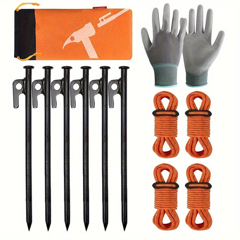 Camping Canopy Tent Accessories Set - Ground Nails, Windproof Ropes, Waterproof