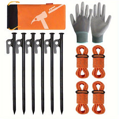 Camping Canopy Tent Accessories Set - Ground Nails, Windproof Ropes, Waterproof
