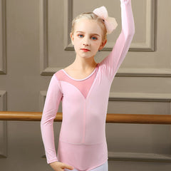 Girls Comfy Long Sleeve Ballet Leotard for Gymnastics Dance