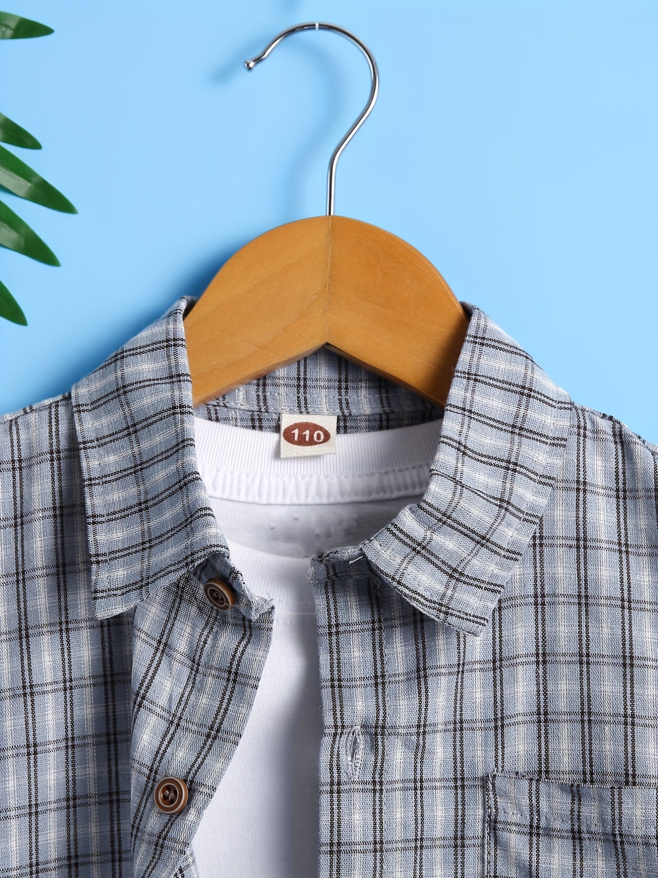 Toddler Boys Plaid Button Short Sleeve Shirt Kids Summer Clothes