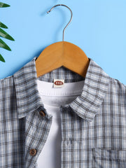 Toddler Boys Plaid Button Short Sleeve Shirt Kids Summer Clothes