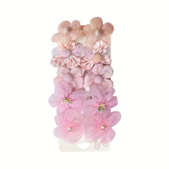 10pcs Flower Elastic Hair Tie Hair Accessories For Kids