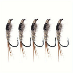 5-10pcs Hare Ear Nymph Flies Trout Fishing Lures Size 10 Hooks Included