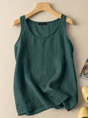 Solid Round Neck Slim Tank Top
