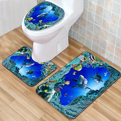 The Ocean Dolphins Waterproof Shower Curtain And Blanket Set