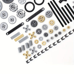 116pc Building Block Tech Components Gears Wheels Pins Connectors