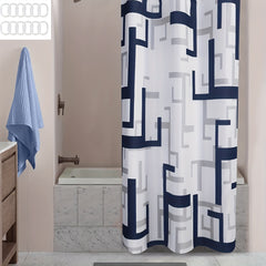 Geometric Shower Curtain for Bathroom Upgrade
