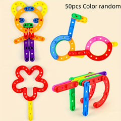 50pcs Desktop Building Multifunctional Strip Building Blocks Educational Toy