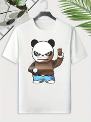 Men's Panda Print T-shirt for Outdoor