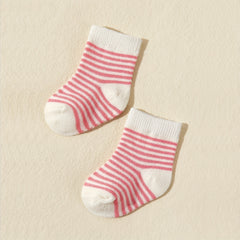 5pcs Baby Candy Striped Crew Socks Cotton Toddler Socks