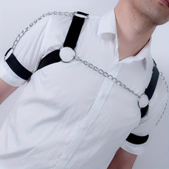 Men's Sexy Leather Chest Harness Elastic Straps