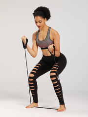 Brushed Fabric Cutout Yoga Leggings Quick Dry Fitness Sports Pants