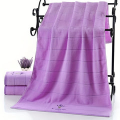 3pcs Lavender Pattern Towels Set - Bath Towel 70x140cm, 2 Face Towels 34x73cm