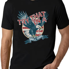Men's Eagle Pattern Cotton Sports T Shirt Round Neck Tee Shirt