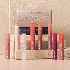 8 Colors Matte & Metallic Lipstick Glaze Set
