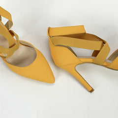 Solid Stiletto Heels Ankle Strap Pumps
