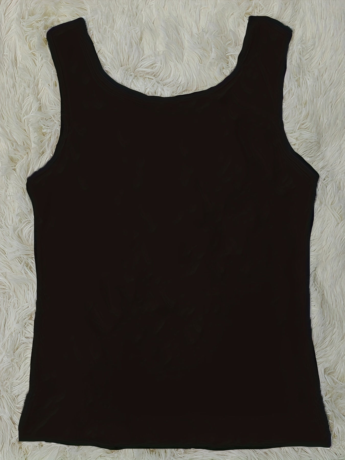 Letter Print Tank Top Casual Crew Neck Sleeveless Versatile Tank Top
