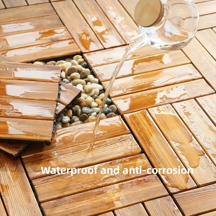 Anticorrosive Wood Flooring Outdoor Terrace Solid Wood Balcony Wooden Floor Mat