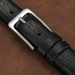 Men's Cut Edge Belt PU Leather Complex Patterns Belt