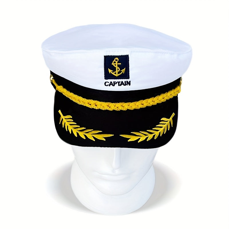 Navy Sailor Hat Outdoor Travel Sun Hat Flat Top Captain Hat