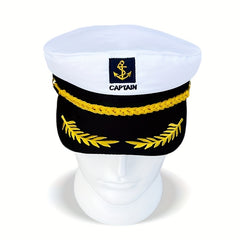 Navy Sailor Hat Outdoor Travel Sun Hat Flat Top Captain Hat