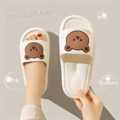 Funny Bear Decor Slippers Open Toe Non Slip Sandals