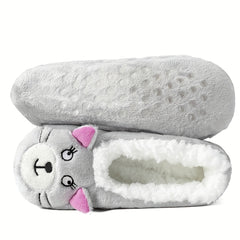 Cartoon Animal Fuzzy Socks Low Cut Floor Socks Women's Stockings