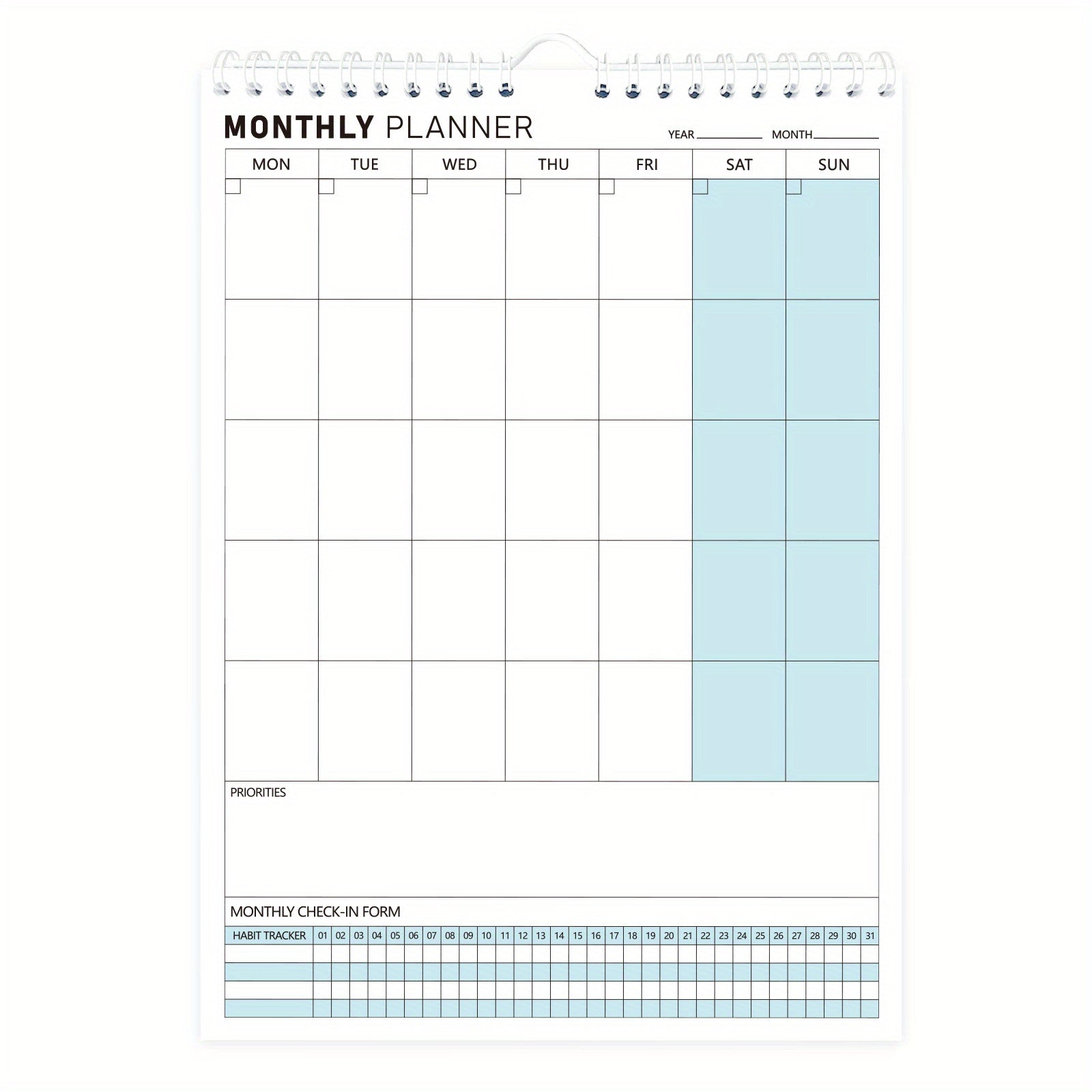 Trees Wall Calendar Planner Undated Spiral Note Pad For Home Office School