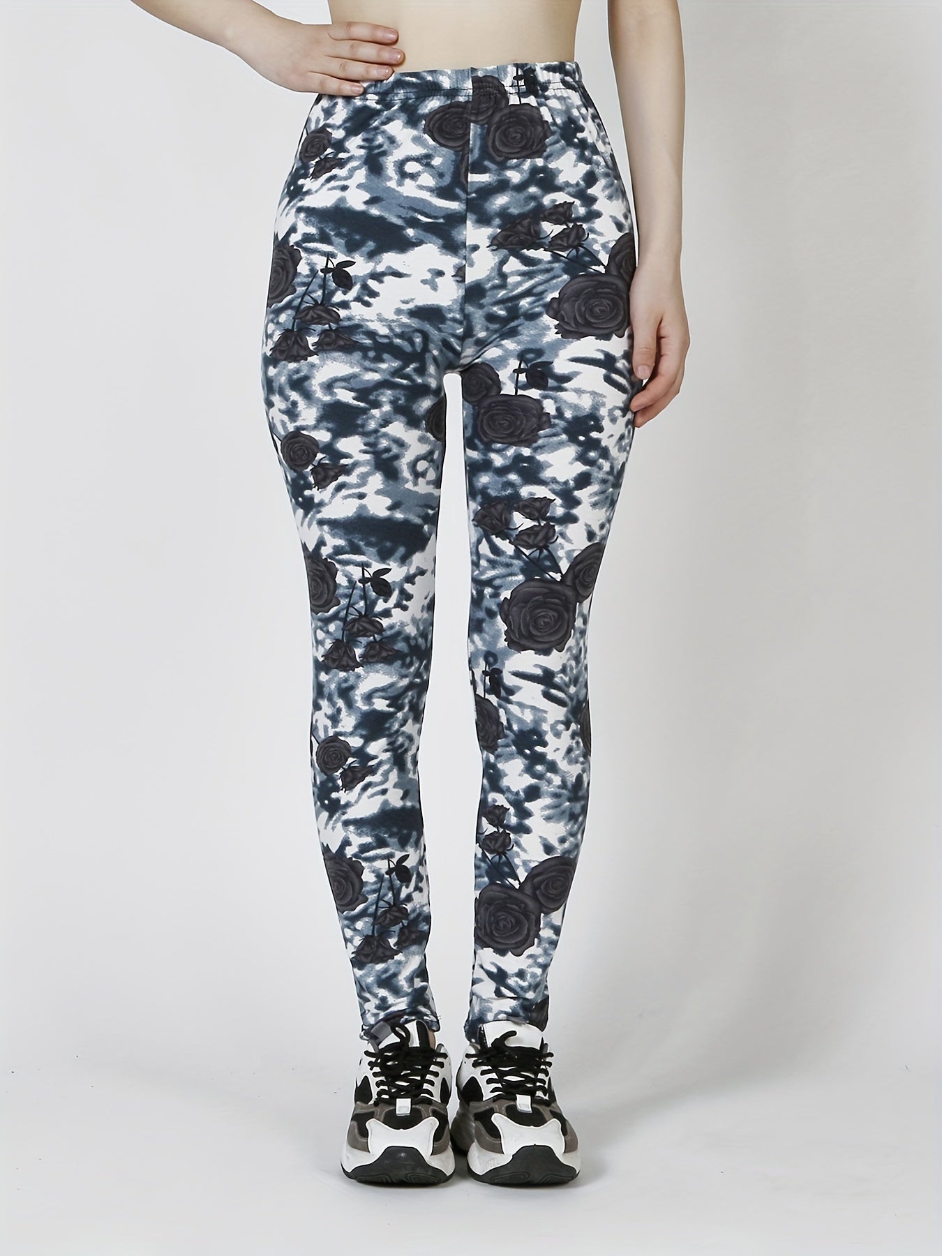 Leopard Print Skinny Leggings Stretchy Casual Leggings Women's Clothing