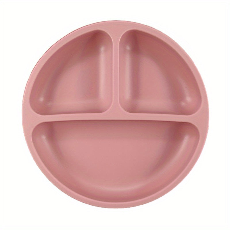 Baby Silicone Dinner Plate Suction Cup Cartoon Kids Dish Toddler Tableware