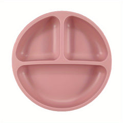 Baby Silicone Dinner Plate Suction Cup Cartoon Kids Dish Toddler Tableware